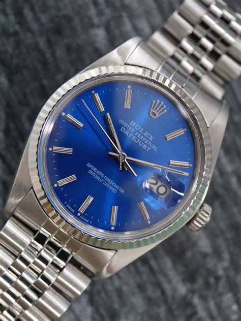 rolex 16014 blue dial|Rolex 1601 Datejust value.